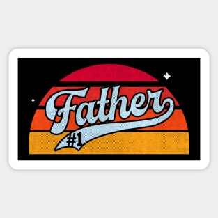 Number One father retro sunset Sticker